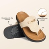 image:imageBOSTANTEN Thong Sandals for Women Comfortable Slip On Sandals with Suede Upper amp Cushioned Soft Footbed for Casual Walking Summer Beach amp Daily WearBeige