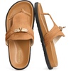 image:imageBOSTANTEN Thong Sandals for Women Comfortable Slip On Sandals with Suede Upper amp Cushioned Soft Footbed for Casual Walking Summer Beach amp Daily WearBrown