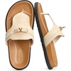 image:imageBOSTANTEN Thong Sandals for Women Comfortable Slip On Sandals with Suede Upper amp Cushioned Soft Footbed for Casual Walking Summer Beach amp Daily WearBeige