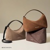 image:imageBOSTANTEN Suede Leather Crossbody Bags for Women Vintage Shoulder Purse Slouchy Hobo Handbag with Adjustable StrapSuede Grey