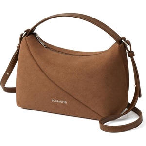 image:imageBOSTANTEN Suede Leather Crossbody Bags for Women Vintage Shoulder Purse Slouchy Hobo Handbag with Adjustable StrapSuede Camel Brown