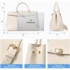 image:imageBOSTANTEN Satchel Bags for Women Vegan Leather Designer Tote Bag Handbag Trendy Top Handle Purse with Removable StrapWhite