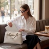image:imageBOSTANTEN Satchel Bags for Women Vegan Leather Designer Tote Bag Handbag Trendy Top Handle Purse with Removable StrapWhite