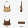 image:imageBOSTANTEN Shoulder Bag Lightweight Vegan Leather Purses for Women Designer Handbag Trendy TopHandle BagApricot With Coffee