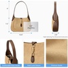 image:imageBOSTANTEN Shoulder Bag Lightweight Vegan Leather Purses for Women Designer Handbag Trendy TopHandle BagApricot With Coffee