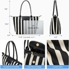 image:imageBOSTANTEN Large Tote Bags for Women Summer Beach Bag Travel Shoulder Handbag Lightweight Purses for Vacation Commute EverydayFlyknitbeige and Black Striped