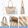 image:imageBOSTANTEN Large Tote Bags for Women Summer Beach Bag Travel Shoulder Handbag Lightweight Purses for Vacation Commute EverydayFlyknitkhaki and Beige Striped