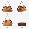image:imageBOSTANTEN Slouchy Hobo Bags for Women Drawstring Shoulder Handbag Soft Crossbody Purse with 2 StrapsSuede Brown