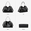 image:imageBOSTANTEN Slouchy Hobo Bags for Women Drawstring Shoulder Handbag Soft Crossbody Purse with 2 StrapsVegan Leather Black