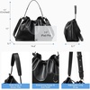 image:imageBOSTANTEN Slouchy Hobo Bags for Women Drawstring Shoulder Handbag Soft Crossbody Purse with 2 StrapsVegan Leather Black