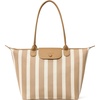 image:imageBOSTANTEN Large Tote Bags for Women Summer Beach Bag Travel Shoulder Handbag Lightweight Purses for Vacation Commute EverydayFlyknitkhaki and Beige Striped
