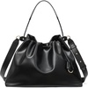 image:imageBOSTANTEN Slouchy Hobo Bags for Women Drawstring Shoulder Handbag Soft Crossbody Purse with 2 StrapsVegan Leather Black