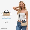 image:imageBOSTANTEN Mini Tote for Women Crossbody Bag with Adjustable Strap Top Handle Summer Purse for Everyday UseA01brown With Black