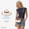 image:imageBOSTANTEN Mini Tote for Women Crossbody Bag with Adjustable Strap Top Handle Summer Purse for Everyday UseBeige With Brown