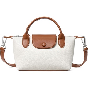 image:imageBOSTANTEN Mini Tote for Women Crossbody Bag with Adjustable Strap Top Handle Summer Purse for Everyday UseBeige With Brown