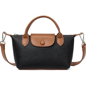 image:imageBOSTANTEN Mini Tote for Women Crossbody Bag with Adjustable Strap Top Handle Summer Purse for Everyday UseBlack With Brown
