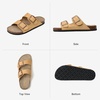 image:imageBOSTANTEN Womens Slide Sandals with Cushioned Footbed Adjustable Buckle  Soft Faux Suede Feel Lightweight Comfort Sole Easy SlipOn Style for Errands Travel and Casual Summer OutfitsCamel