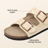 image:imageBOSTANTEN Womens Slide Sandals with Cushioned Footbed Adjustable Buckle  Soft Faux Suede Feel Lightweight Comfort Sole Easy SlipOn Style for Errands Travel and Casual Summer OutfitsBeige