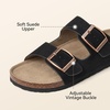 image:imageBOSTANTEN Womens Slide Sandals with Cushioned Footbed Adjustable Buckle  Soft Faux Suede Feel Lightweight Comfort Sole Easy SlipOn Style for Errands Travel and Casual Summer OutfitsBlack