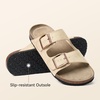image:imageBOSTANTEN Womens Slide Sandals with Cushioned Footbed Adjustable Buckle  Soft Faux Suede Feel Lightweight Comfort Sole Easy SlipOn Style for Errands Travel and Casual Summer OutfitsBeige