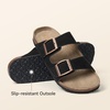 image:imageBOSTANTEN Womens Slide Sandals with Cushioned Footbed Adjustable Buckle  Soft Faux Suede Feel Lightweight Comfort Sole Easy SlipOn Style for Errands Travel and Casual Summer OutfitsBlack