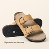 image:imageBOSTANTEN Womens Slide Sandals with Cushioned Footbed Adjustable Buckle  Soft Faux Suede Feel Lightweight Comfort Sole Easy SlipOn Style for Errands Travel and Casual Summer OutfitsCamel