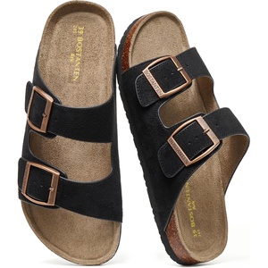 image:imageBOSTANTEN Womens Slide Sandals with Cushioned Footbed Adjustable Buckle  Soft Faux Suede Feel Lightweight Comfort Sole Easy SlipOn Style for Errands Travel and Casual Summer OutfitsBlack