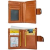 image:imageBOSTANTEN Women Leather Wallet RFID Blocking Bifold Zipper Pocket Wallet Card Case Purse with ID Window1abbrown
