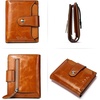 image:imageBOSTANTEN Women Leather Wallet RFID Blocking Bifold Zipper Pocket Wallet Card Case Purse with ID Window1abbrown