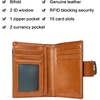 image:imageBOSTANTEN Women Leather Wallet RFID Blocking Bifold Zipper Pocket Wallet Card Case Purse with ID Window1abbrown