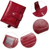 image:imageBOSTANTEN Women Leather Wallet RFID Blocking Bifold Zipper Pocket Wallet Card Case Purse with ID Window1awine red