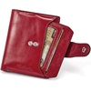 image:imageBOSTANTEN Women Leather Wallet RFID Blocking Bifold Zipper Pocket Wallet Card Case Purse with ID Window1awine red