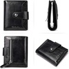 image:imageBOSTANTEN Women Leather Wallet RFID Blocking Bifold Zipper Pocket Wallet Card Case Purse with ID Window1black