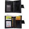 image:imageBOSTANTEN Women Leather Wallet RFID Blocking Bifold Zipper Pocket Wallet Card Case Purse with ID Window1black