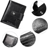 image:imageBOSTANTEN Women Leather Wallet RFID Blocking Bifold Zipper Pocket Wallet Card Case Purse with ID Window1black