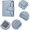image:imageBOSTANTEN Women Leather Wallet RFID Blocking Bifold Zipper Pocket Wallet Card Case Purse with ID Window1blue