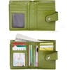 image:imageBOSTANTEN Women Leather Wallet RFID Blocking Bifold Zipper Pocket Wallet Card Case Purse with ID Window1green