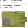 image:imageBOSTANTEN Women Leather Wallet RFID Blocking Bifold Zipper Pocket Wallet Card Case Purse with ID Window1green