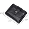image:imageBOSTANTEN Women Leather Wallet RFID Blocking Bifold Zipper Pocket Wallet Card Case Purse with ID Window2black pebble