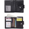 image:imageBOSTANTEN Women Leather Wallet RFID Blocking Bifold Zipper Pocket Wallet Card Case Purse with ID Window2black pebble