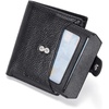 image:imageBOSTANTEN Women Leather Wallet RFID Blocking Bifold Zipper Pocket Wallet Card Case Purse with ID Window2black pebble