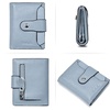 image:imageBOSTANTEN Women Leather Wallet RFID Blocking Bifold Zipper Pocket Wallet Card Case Purse with ID Window2blue pebble