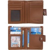 image:imageBOSTANTEN Women Leather Wallet RFID Blocking Bifold Zipper Pocket Wallet Card Case Purse with ID Window2brown pebble