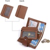 image:imageBOSTANTEN Women Leather Wallet RFID Blocking Bifold Zipper Pocket Wallet Card Case Purse with ID Window2brown pebble