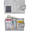 image:imageBOSTANTEN Women Leather Wallet RFID Blocking Bifold Zipper Pocket Wallet Card Case Purse with ID Window2grey