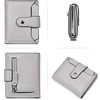 image:imageBOSTANTEN Women Leather Wallet RFID Blocking Bifold Zipper Pocket Wallet Card Case Purse with ID Window2grey