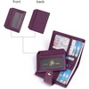 image:imageBOSTANTEN Women Leather Wallet RFID Blocking Bifold Zipper Pocket Wallet Card Case Purse with ID Window2purple pebble