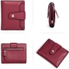 image:imageBOSTANTEN Women Leather Wallet RFID Blocking Bifold Zipper Pocket Wallet Card Case Purse with ID Window2red pebble