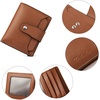image:imageBOSTANTEN Women Leather Wallet RFID Blocking Bifold Zipper Pocket Wallet Card Case Purse with ID Window3Brown