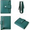 image:imageBOSTANTEN Women Leather Wallet RFID Blocking Bifold Zipper Pocket Wallet Card Case Purse with ID Window3Peacock Blue